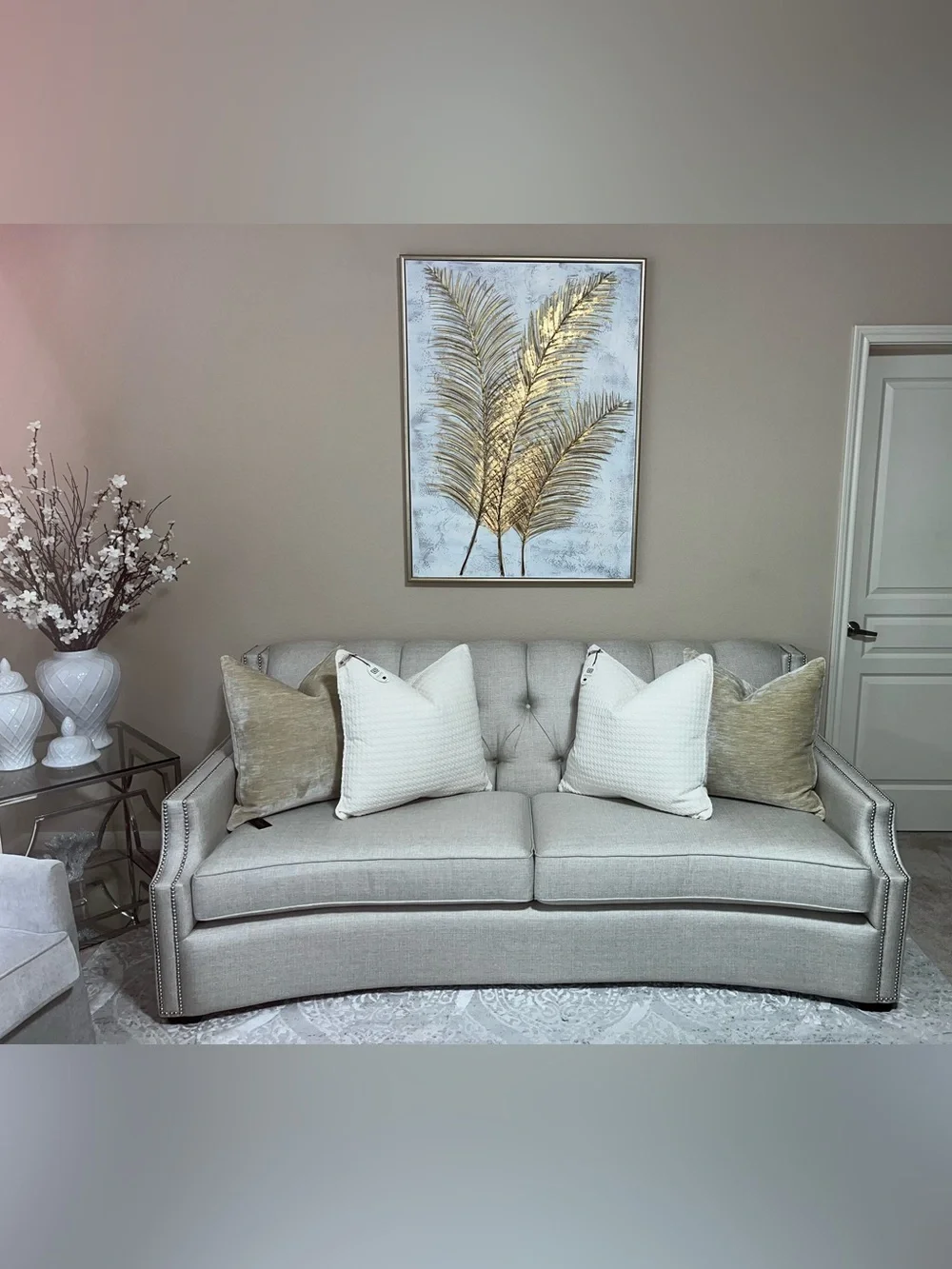 1-NWT P/Kaufmann luxe Champagne velvet luxury decorative pillow